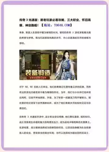 光通传奇3G各职业升级攻略插图