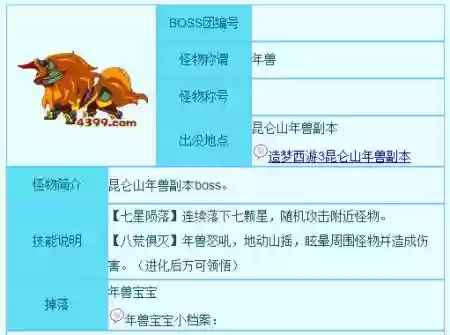 造梦西游3大年兽技能几级学,造梦西游3大年兽技能多少级学插图 造梦西游3大年兽技能几级学,造梦西游3大年兽技能多少级学插图