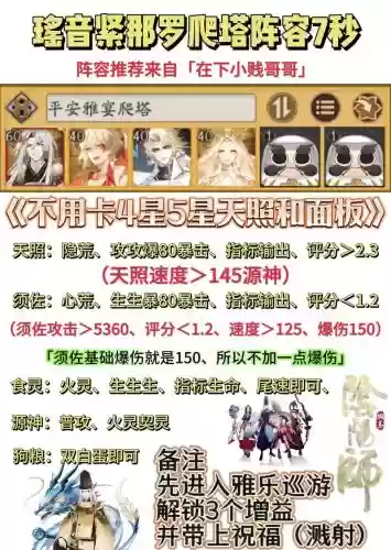 阴阳师紧那罗爬塔阵容搭配，阴阳师紧那罗阵容搭配2021插图