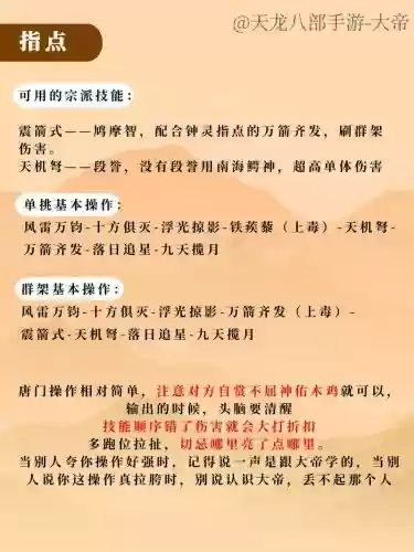 天龙八部唐门点什么技能加点，天龙八部唐门技能释放顺序插图